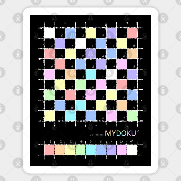 Mydoku_W101_001_002 _F: Sudoku, Sudoku coloring, logic, logic puzzle, holiday puzzle, fun, away from screen Magnet by Mydoku